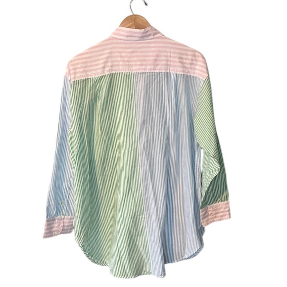 J. Crew Button-Up Cotton Voile Beach Shirt in Cocktail Stripe - Picture 3 of 11